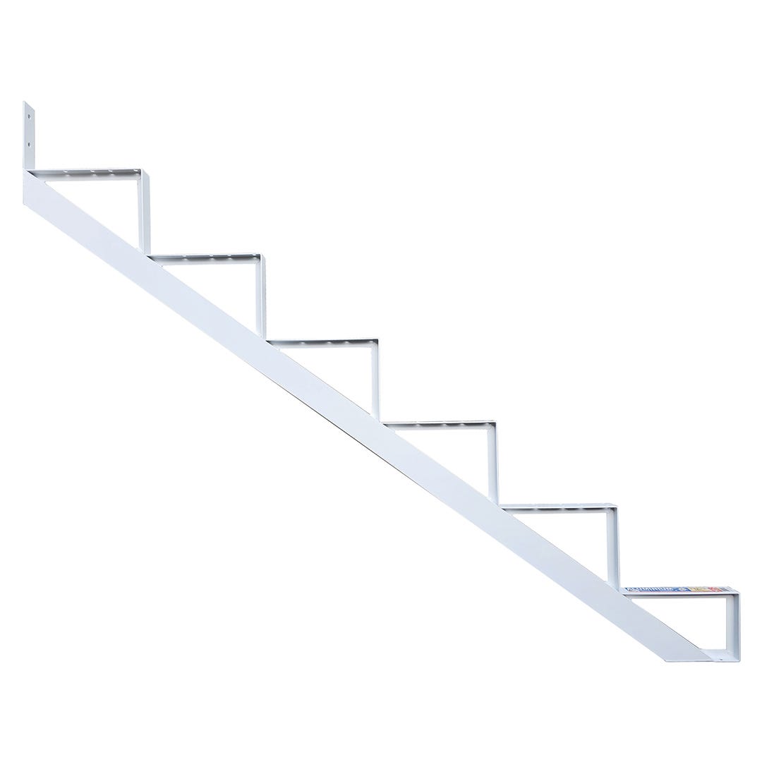 Aluminum Stringer, 6 Steps, 10-1/4 in., White