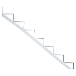 Aluminum Stringer, 7 Steps, 10-1/4 in., White