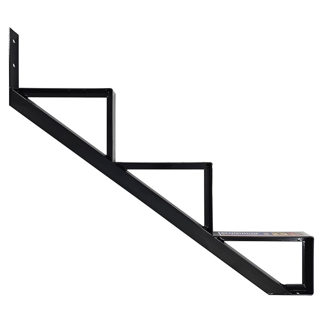 Aluminum Stringer, 3 Steps, 10-1/4 in., Black