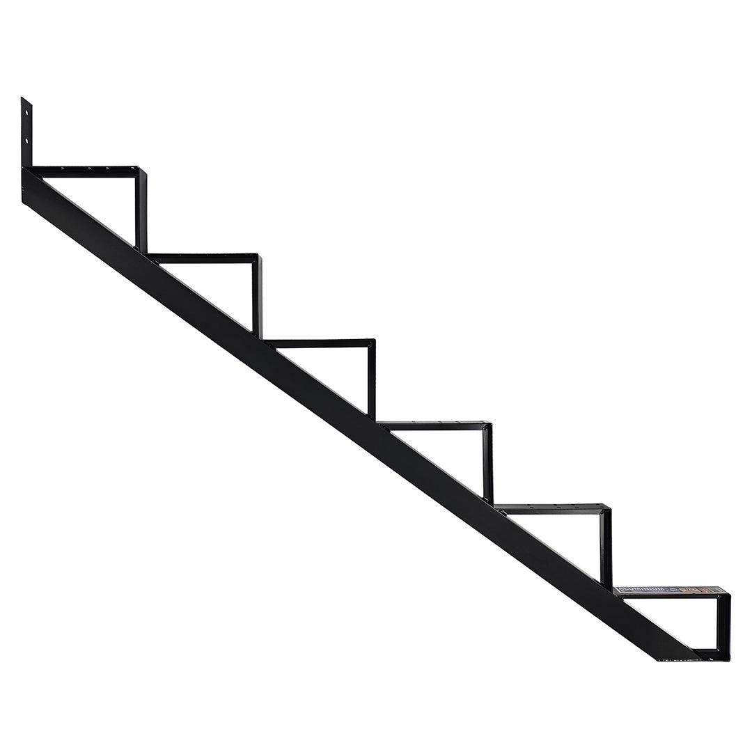 Aluminum Stringer, 6 Steps, 10-1/4 in., Black