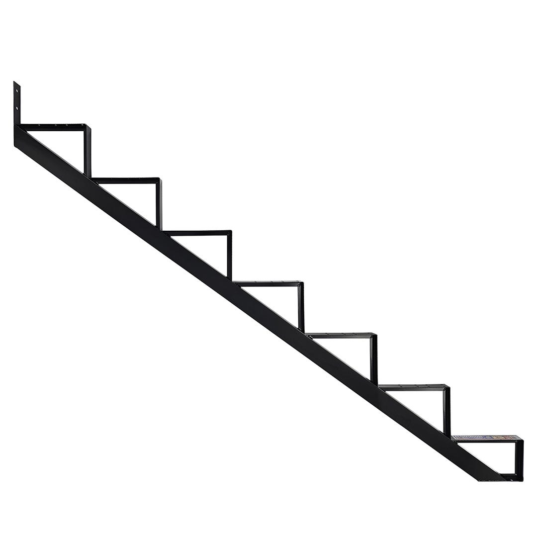 Aluminum Stringer, 7 Steps, 10-1/4 in., Black