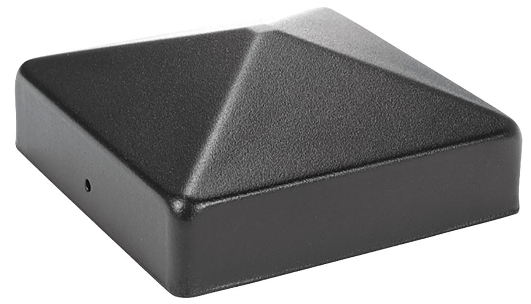 Galvanized Steel Cap, 4 in. x 4 in., Black