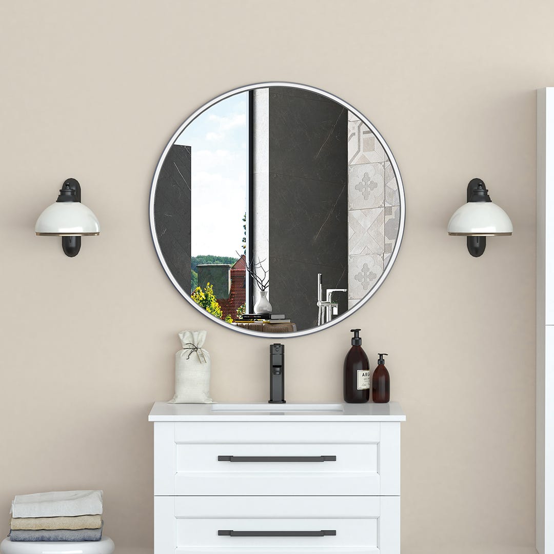 BRUNSWICK Mirror, white, 32 in.