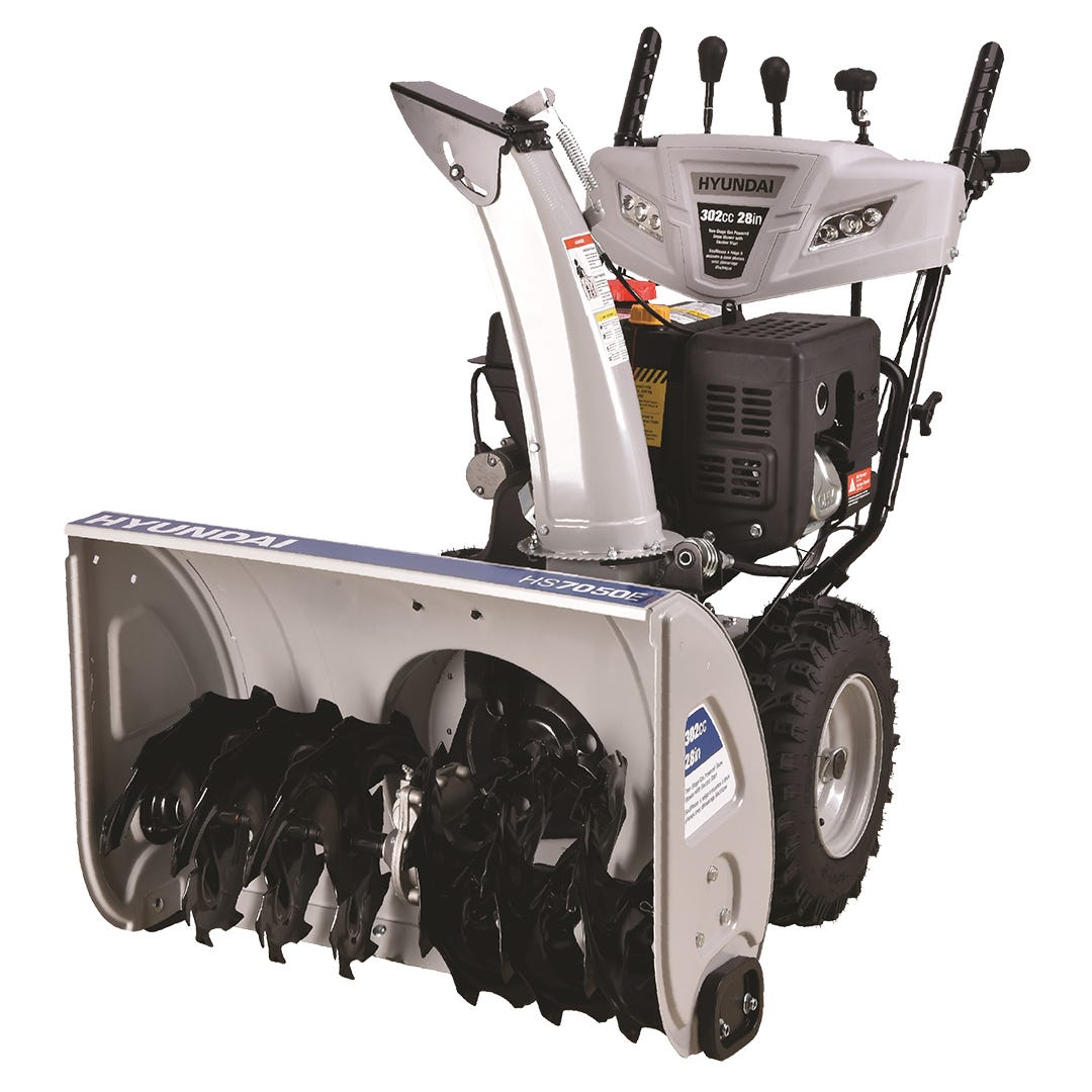 HYUNDAI Gas Powered Snow Blower Electric Start, 28 in.
