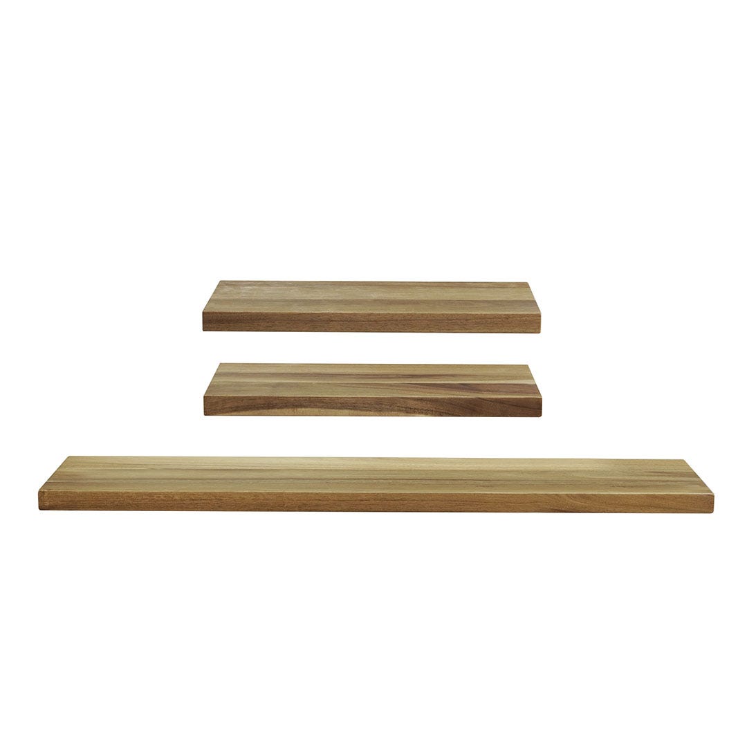 Acacia Floating Shelves, 1 x 48 ft. / 2 x 24 ft., 3/Pack
