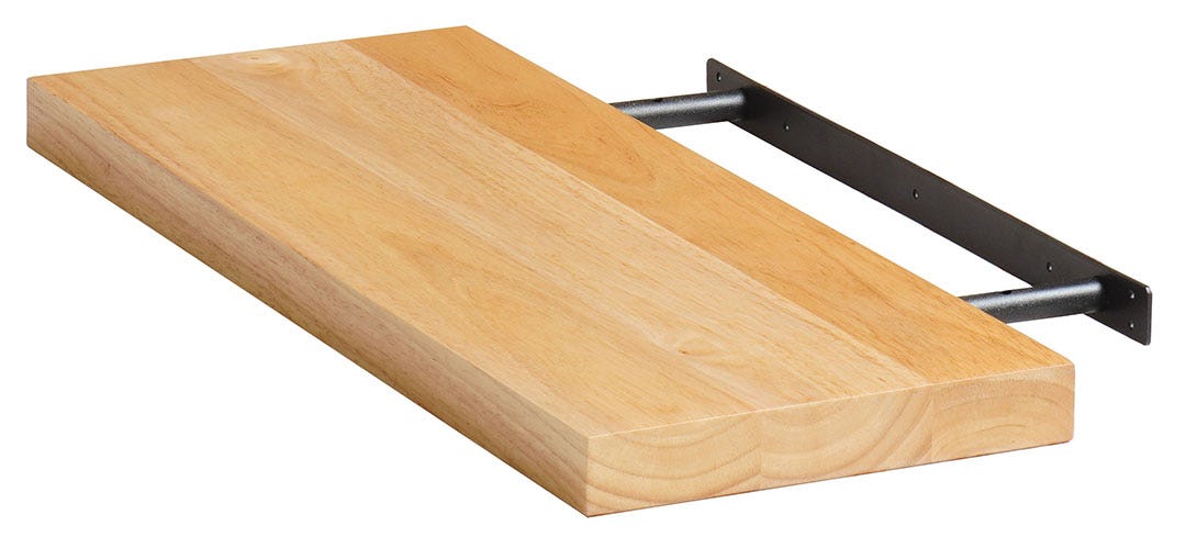 Hevea Floating Shelves, 1 x 48 ft. / 2 x 24 ft., 3/Pack