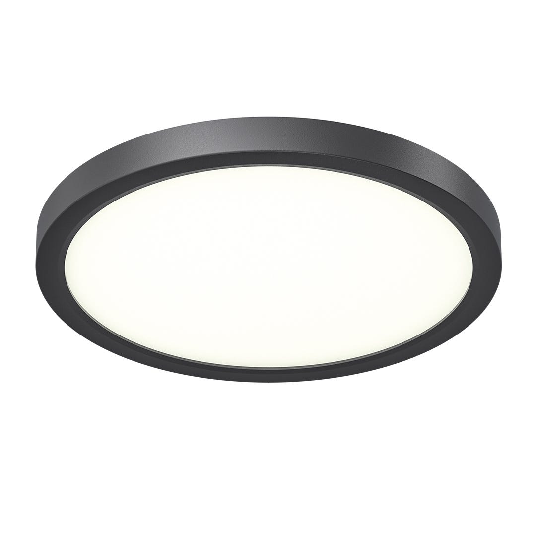 Black Round Ceiling Light, 2500 lumens, 12 in., white DEL