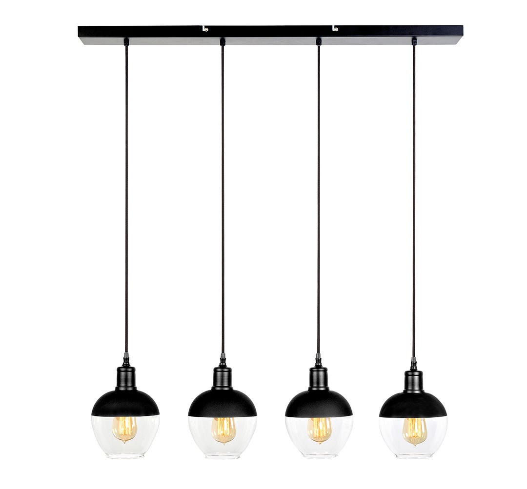 VESTA Pendant Light, 4 lights, black