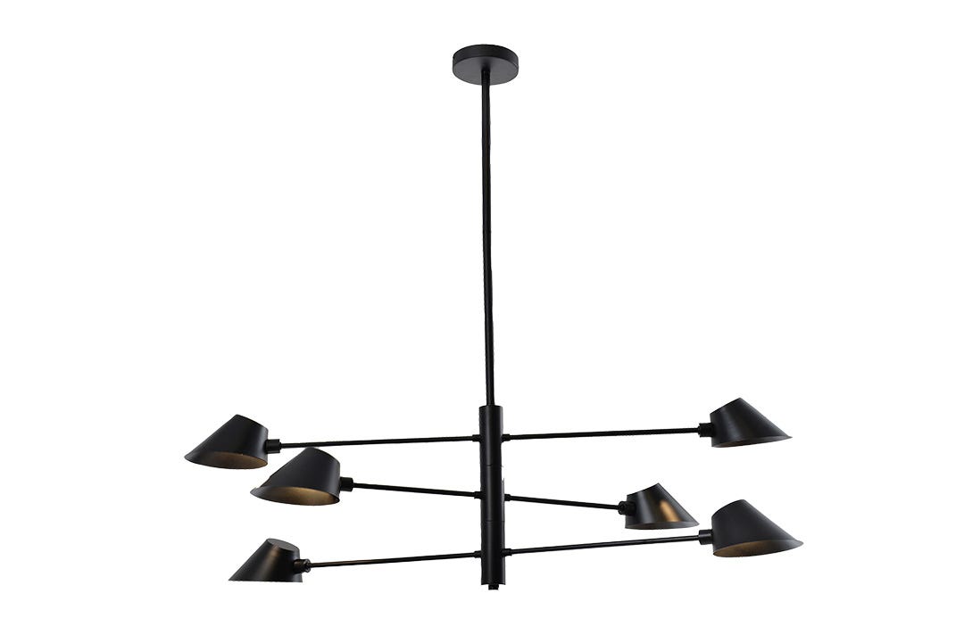 CAN FUGIO Pendant Light, 6 lights, black