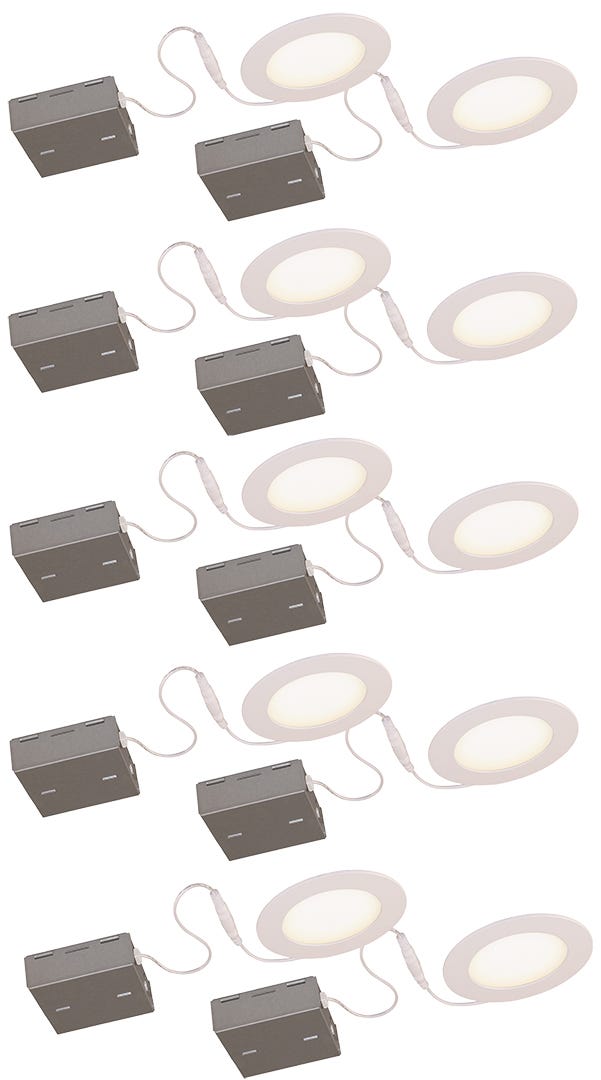 STAK Recessed Luminaire, 4000k, 4 in., White, 10/Pack