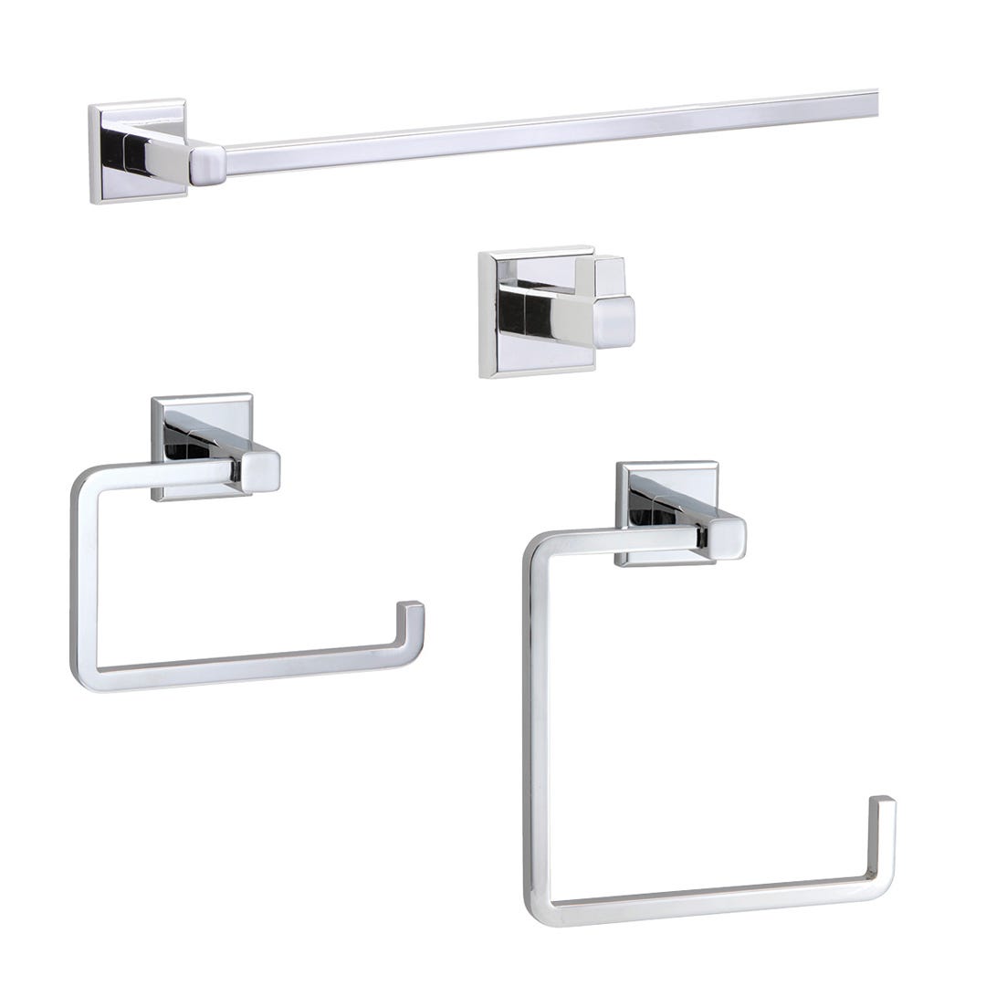 ULTRA Bathroom Accessory Set, Polished Chrome, 4 Pieces