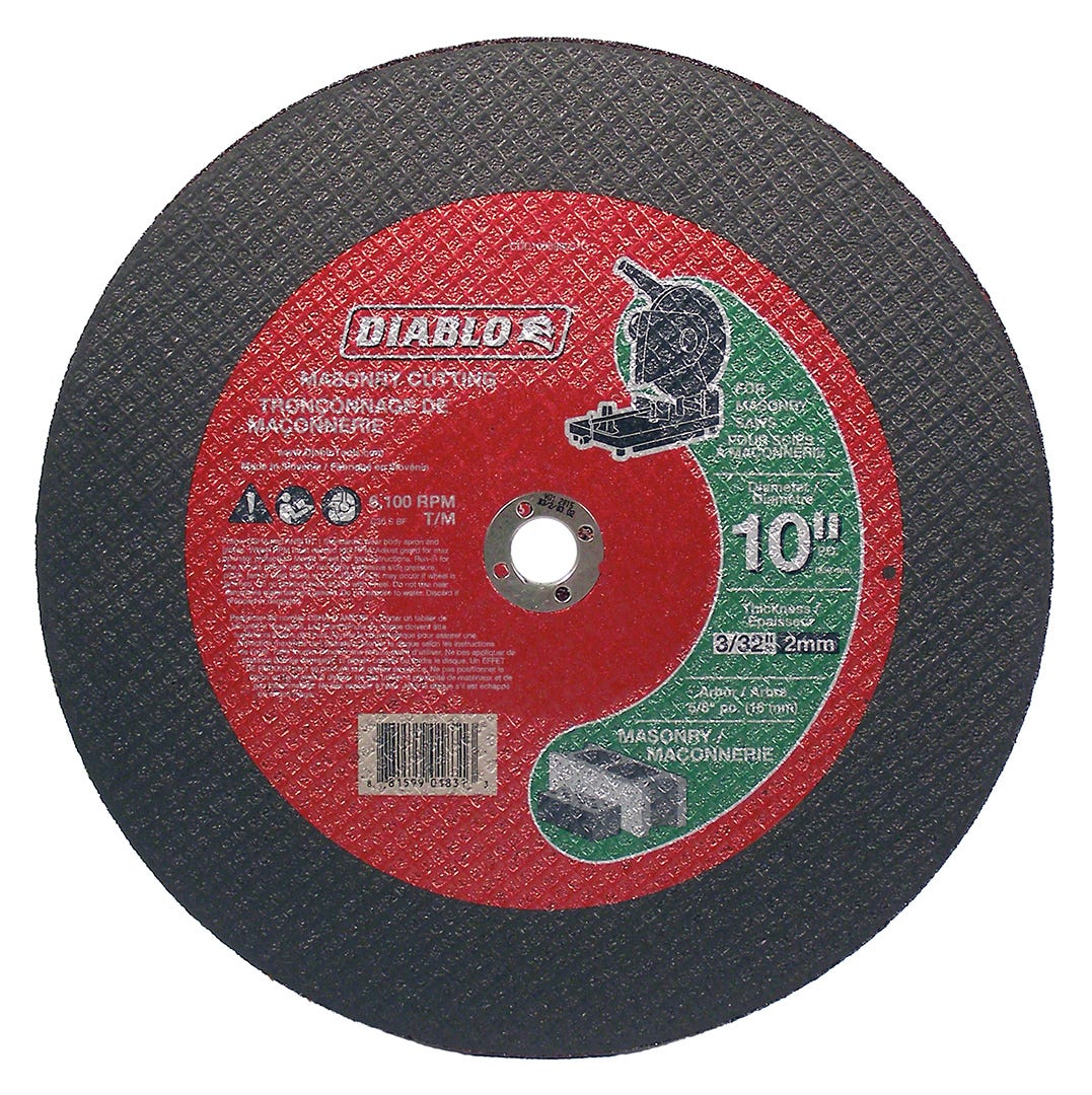 Masonry Cutting Disc, 10 in. X 3/32 in., 5/8 in. Arbor