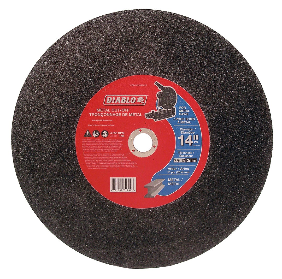 Metal Cut-Off Disc, 14 in. X 7/64 in., 1 in. arbor