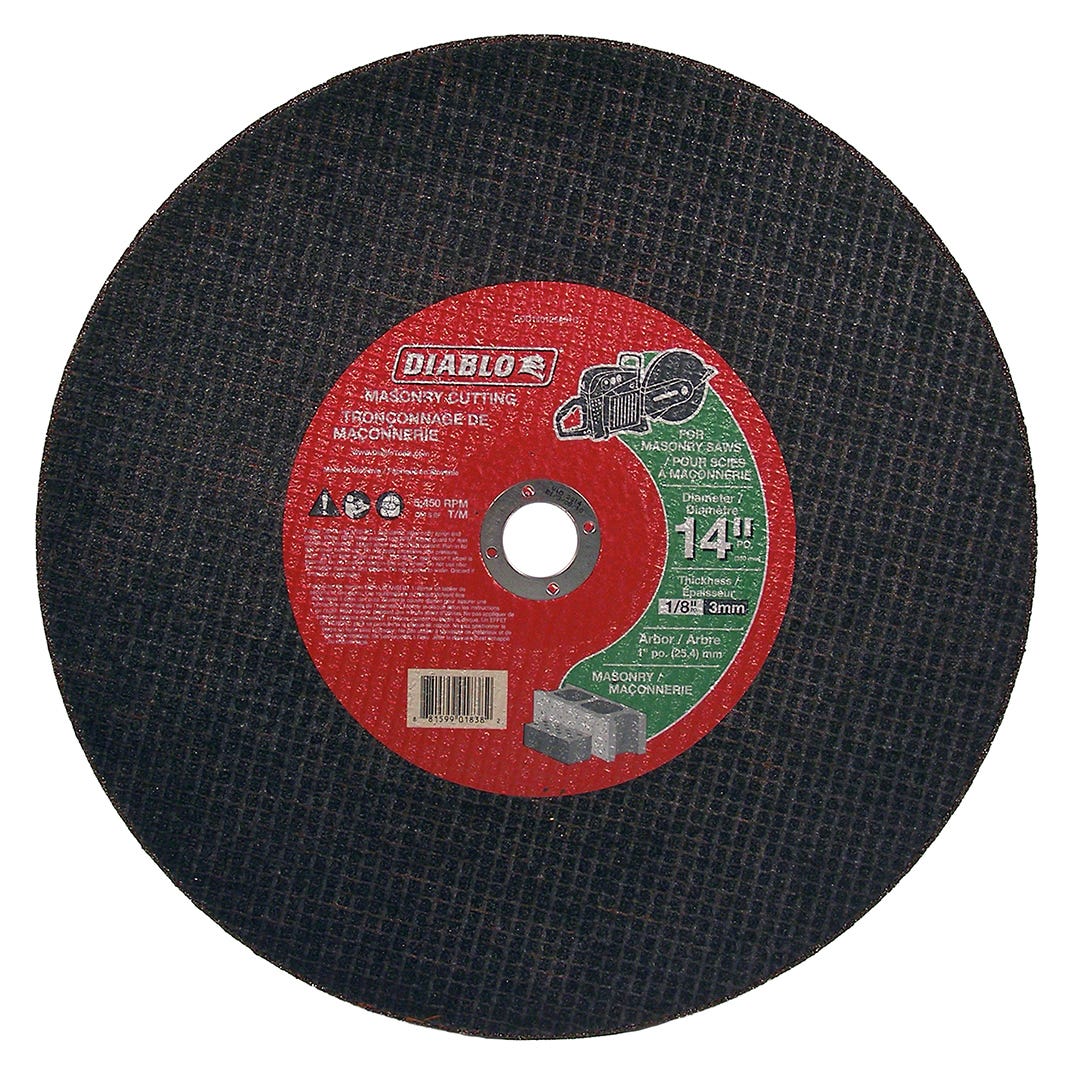 Masonry Cutting Disc, 14 in. X 1/8 in., 1 in. Arbor