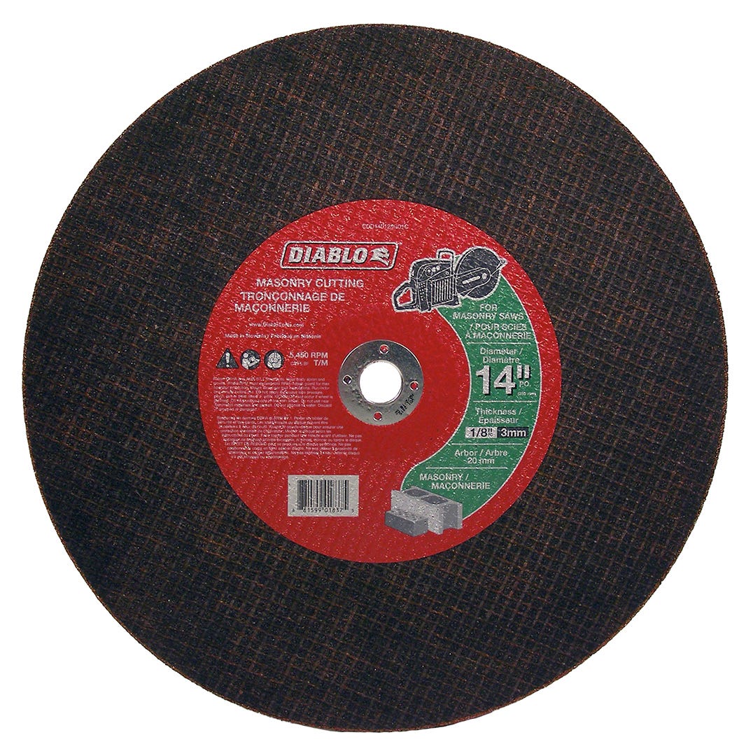 Masonry Cutting Disc, 14 in. X 1/8 in., 20 mm arbor