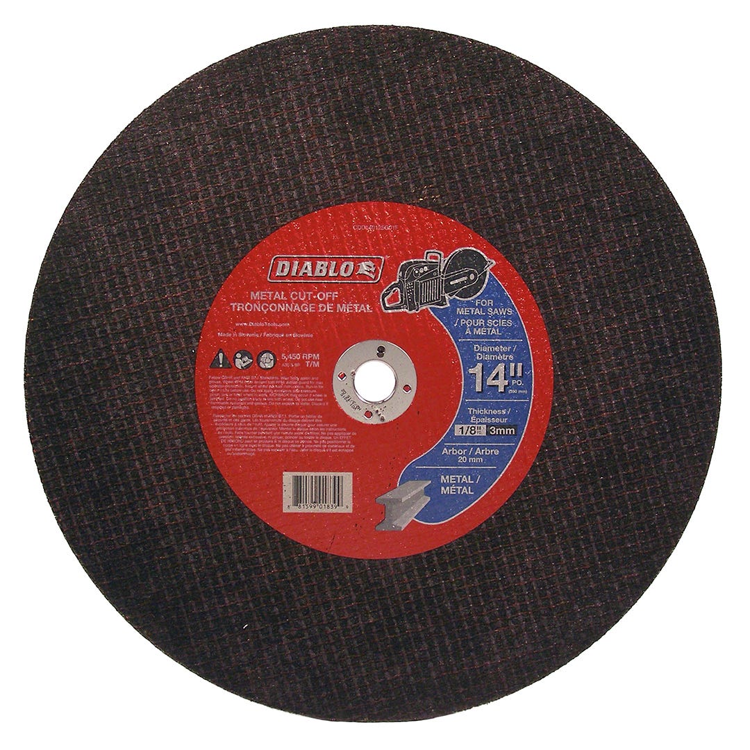 Metal Cut-Off Disc, 14 in. X 1/8 in., 20 mm arbor