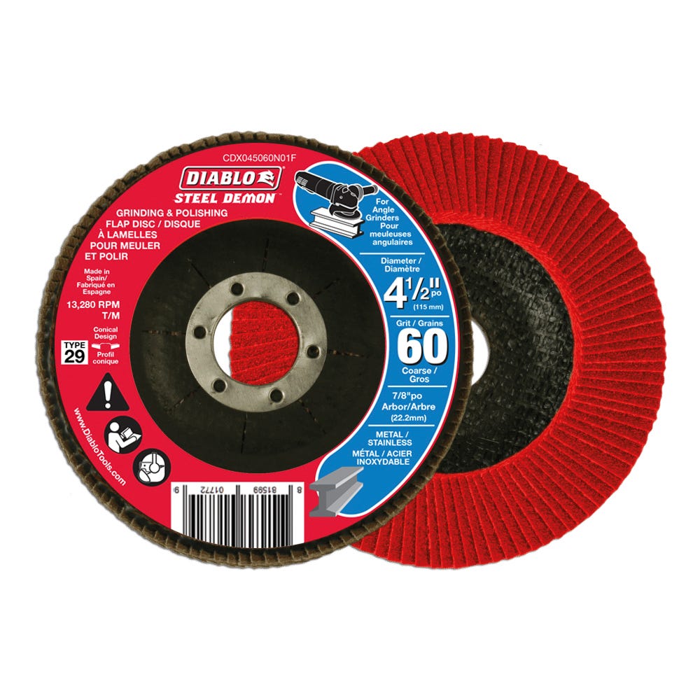 Grinding & Polishing Flap Disc, 4-1/2 in., 60 grit