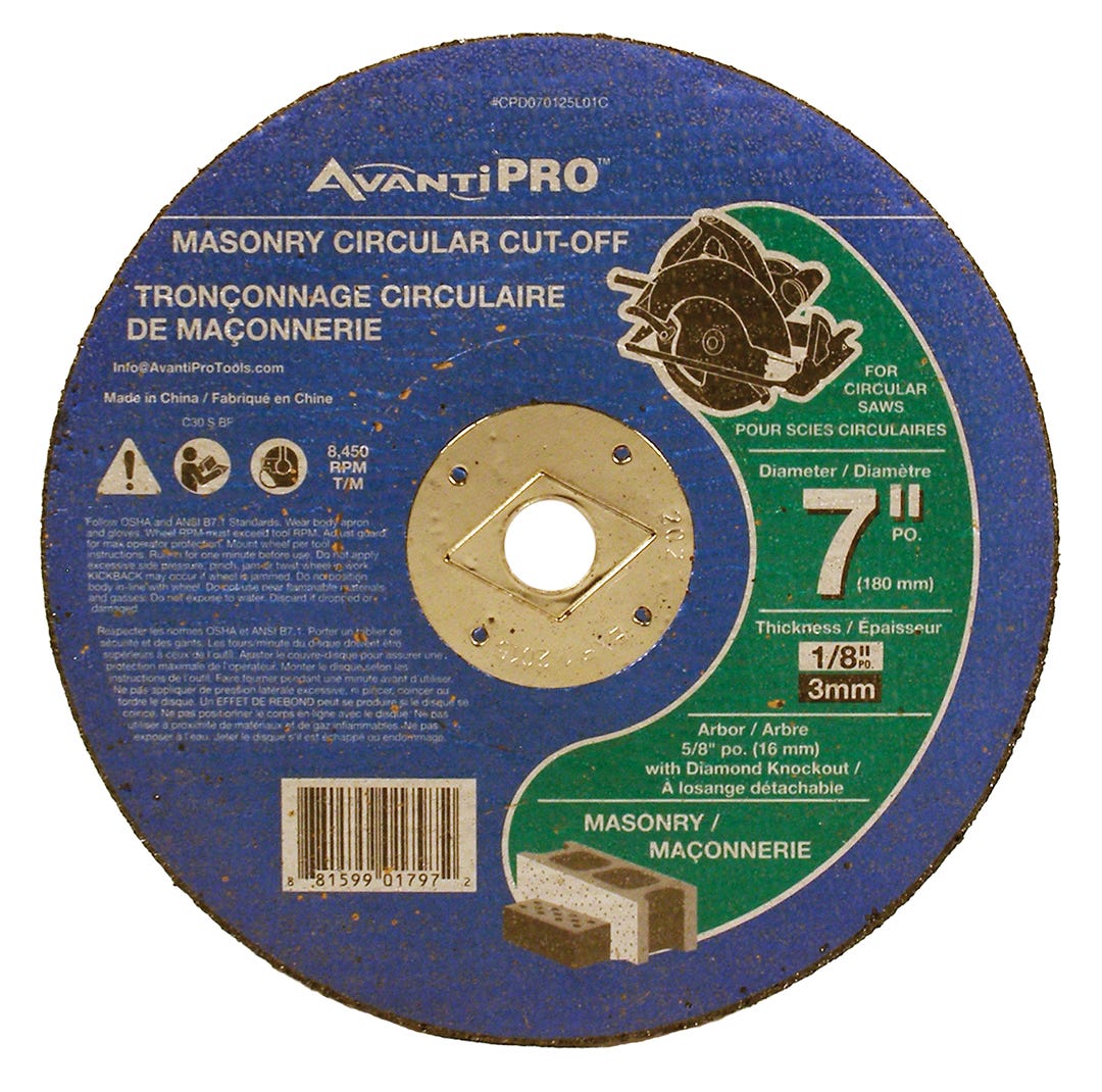 Masonry Cutting Disc, 7 in. X 1/8 in.