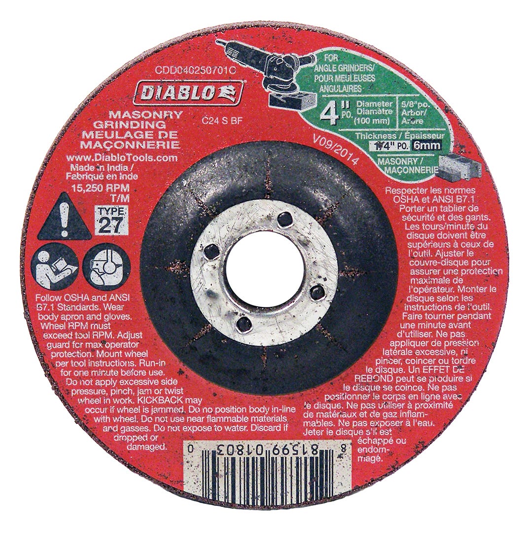 Masonry Grinding Disc, type 27,4 in.x 1/4 in.