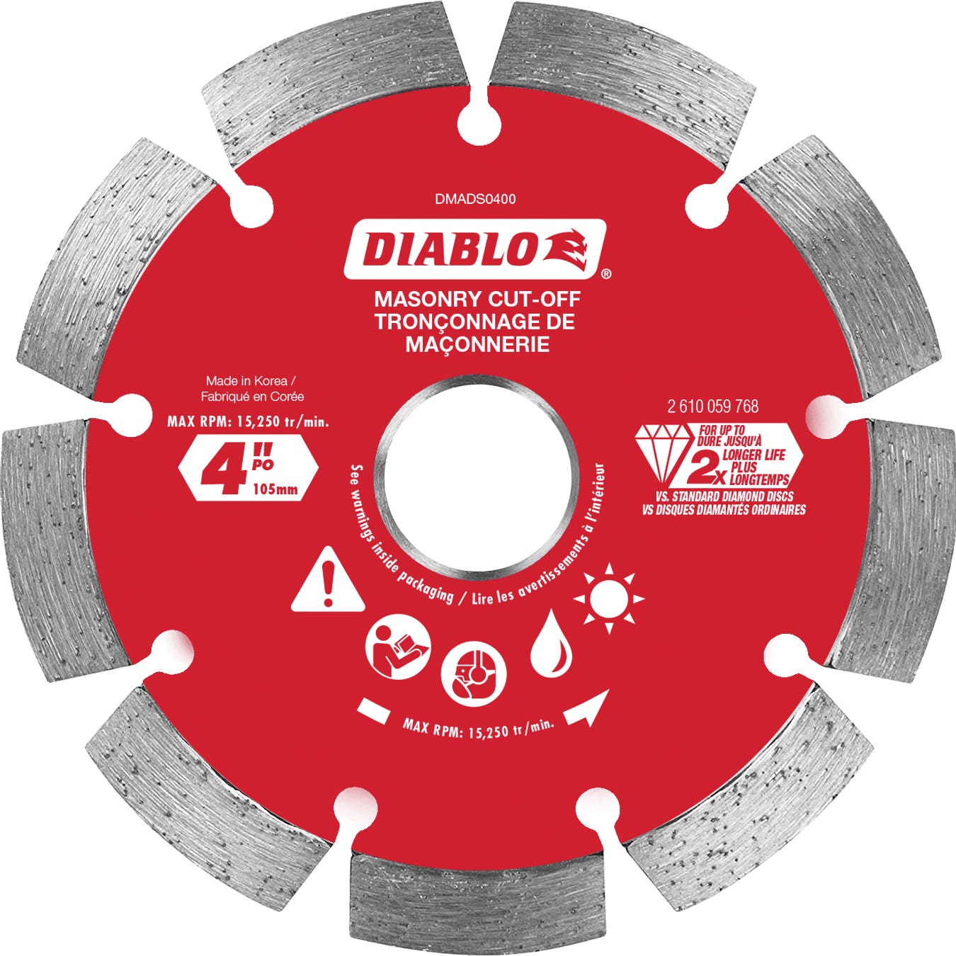 Diamond Segmented Cut-Off Masonry Cutting, 4 in.