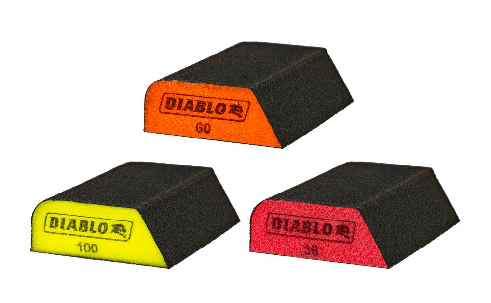Dual-Edge Sanding Sponge, Assorted Grits, 3/Pack - Patrick Morin