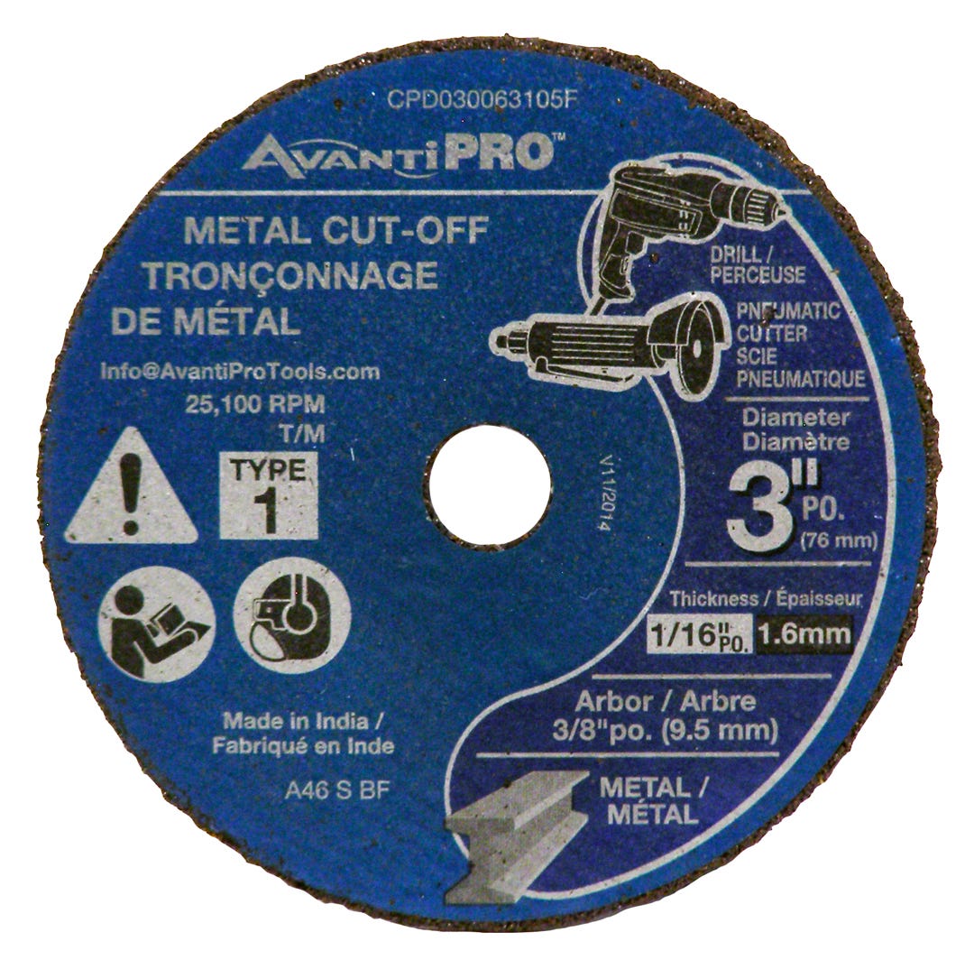 Metal Cutting Disc, Type 1, 3 in, 5/Pack