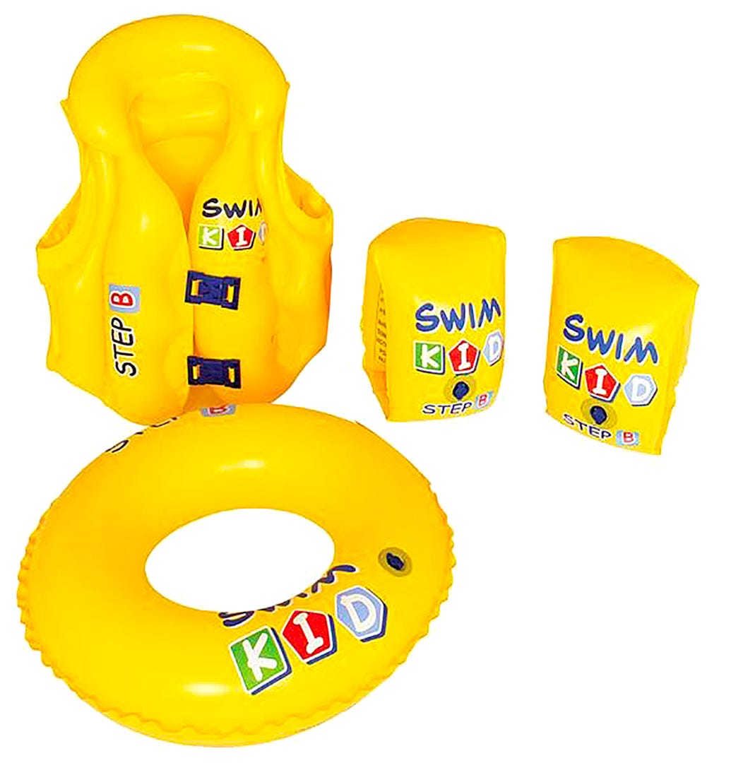Inflatable Swimming Kit for Kids, 3 pieces, Yellow