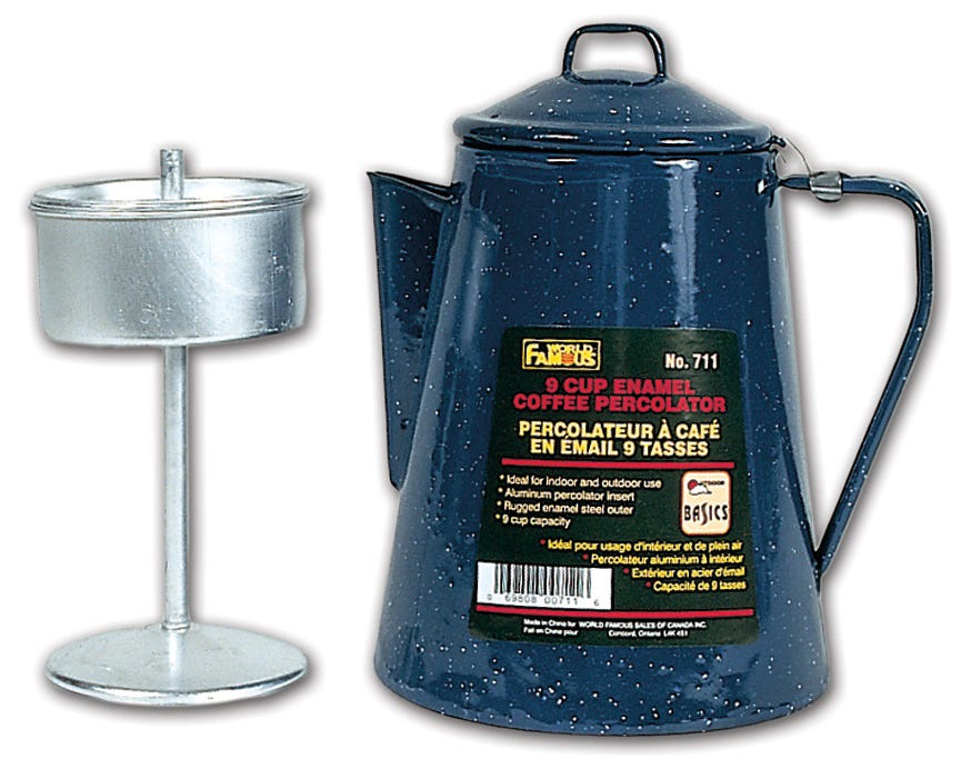 Enamel percolator, 9 cups