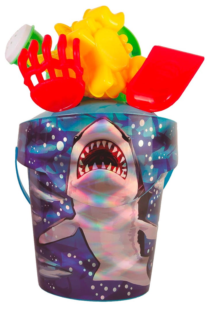Animal Sand Play Bucket, 6 Pieces
