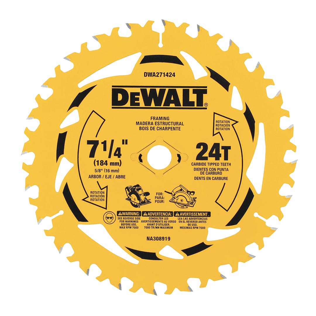 DEWALT Circular Saw Blade, 24 Teeth, 7-1/4 in.