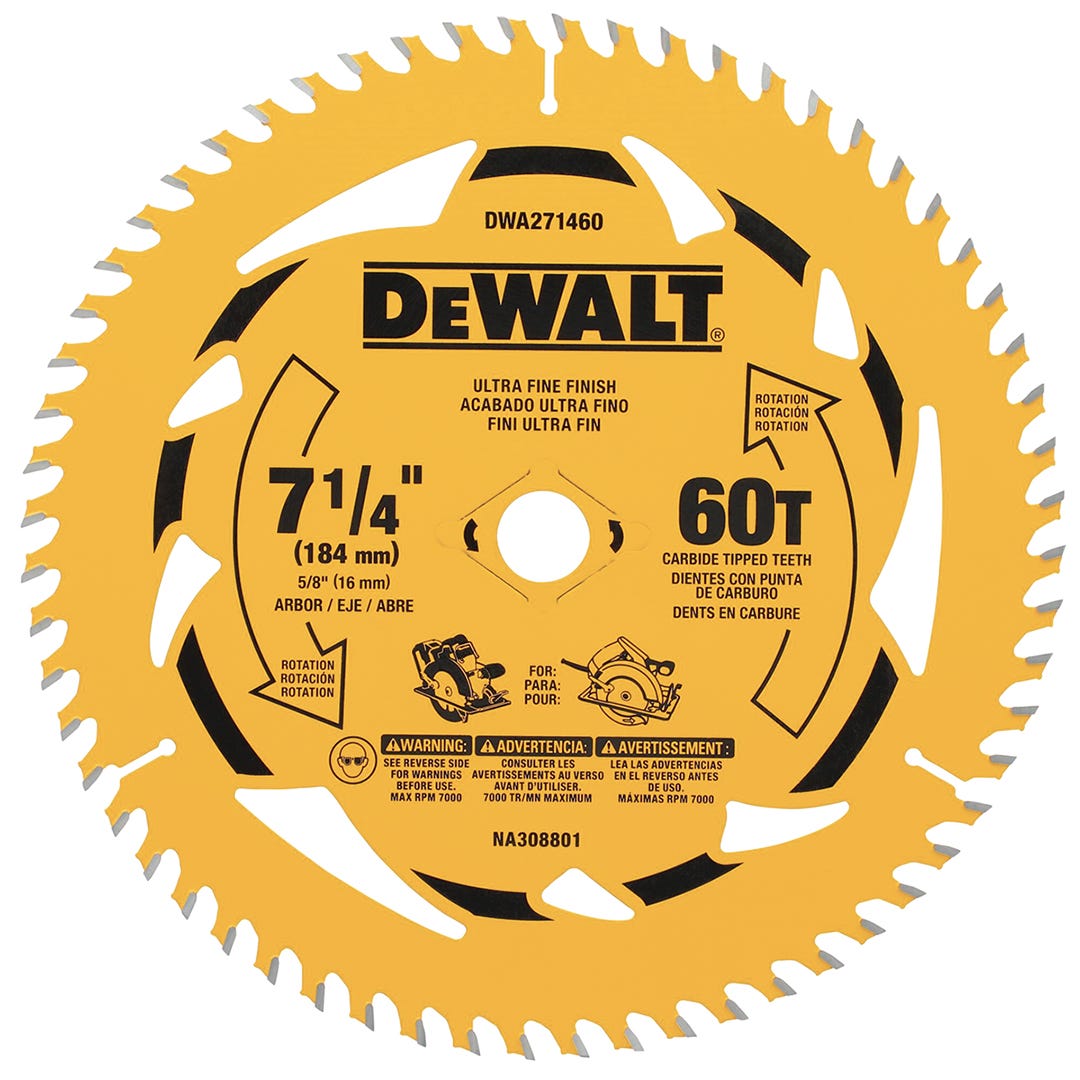 DEWALT Circular Saw Blade, 60 Teeth, 7-1/4 in.