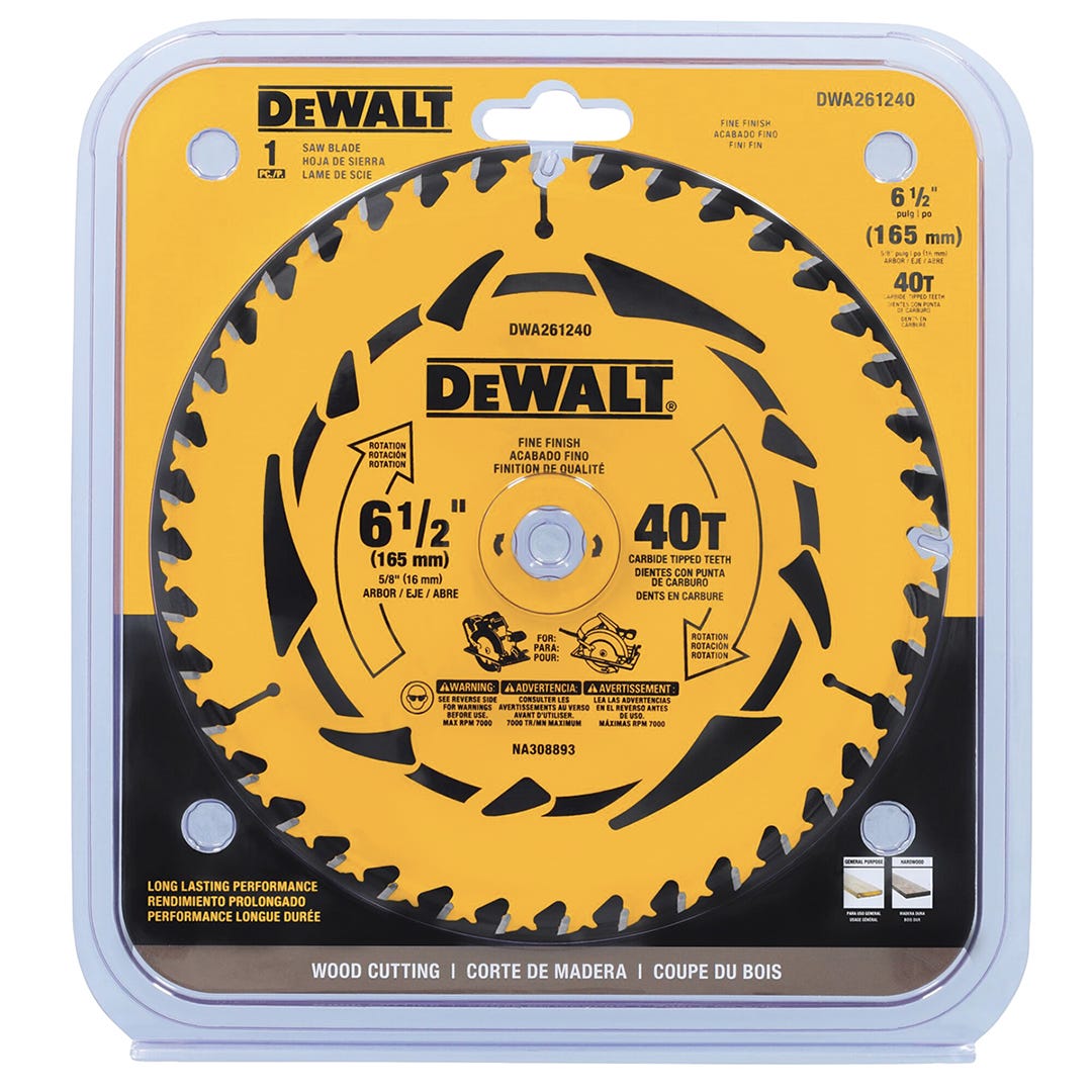 DEWALT Circular Saw Blade, 40 Teeth, 6-1/2 in.