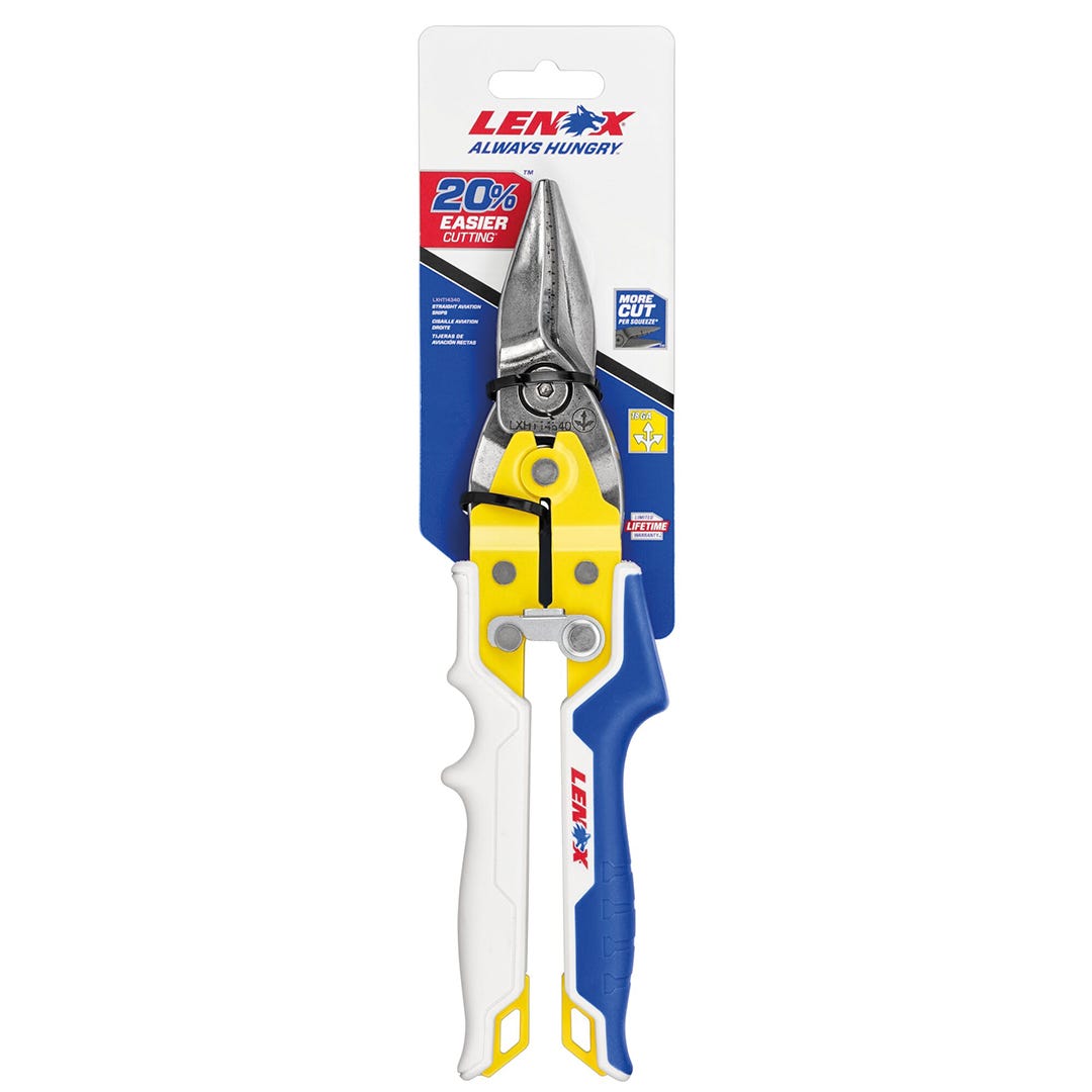 Straight Aviation Snips, White and Blue
