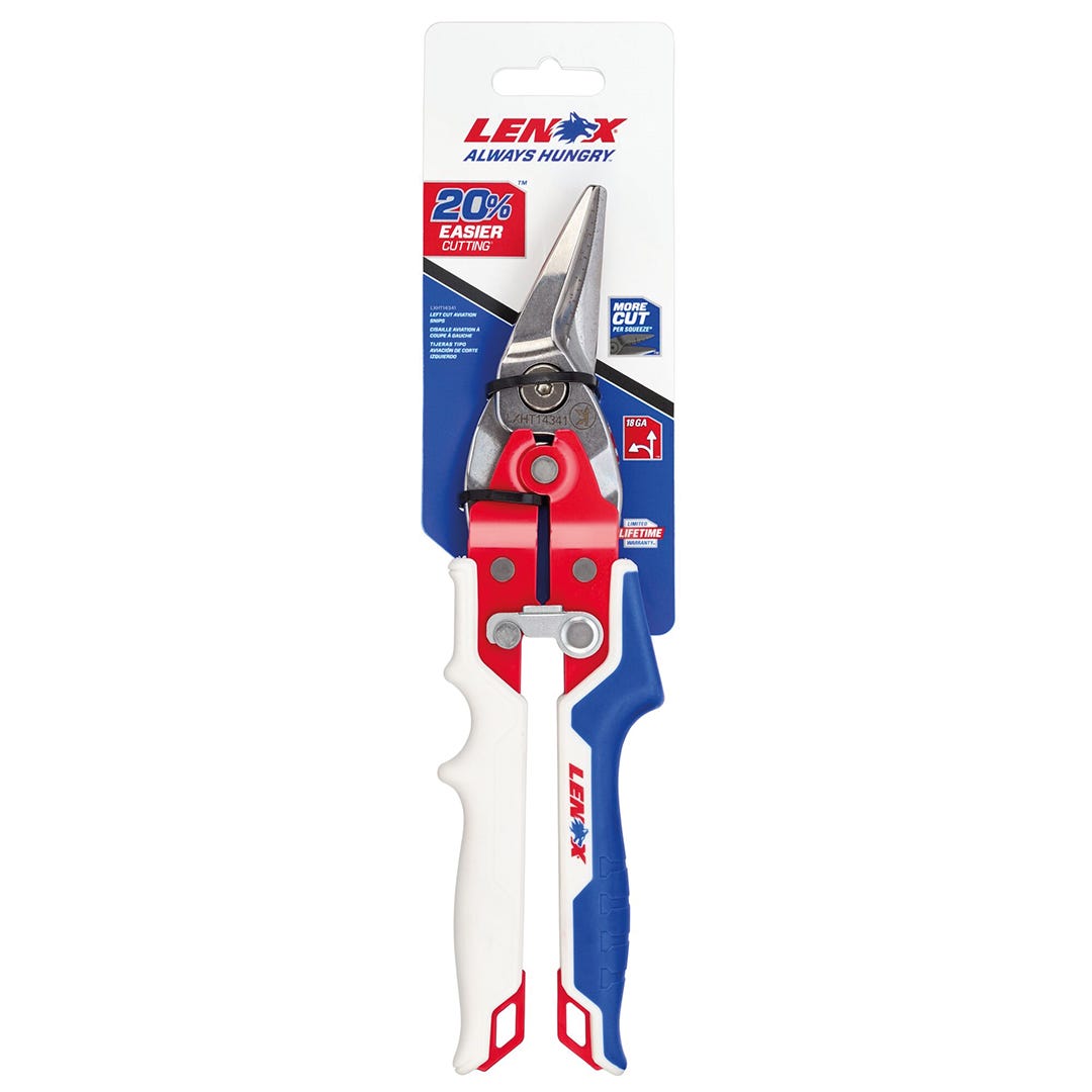 Left Cut Aviation Snips, White and blue