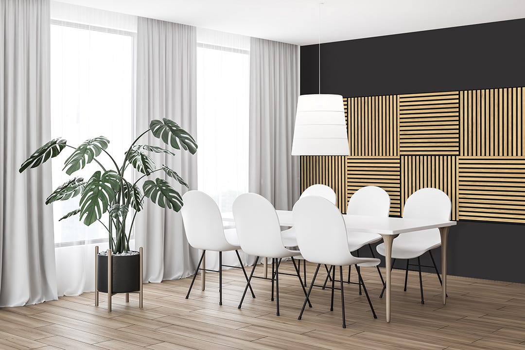 Acoustic Tile Set, 24 in x 24 in, Light Oak