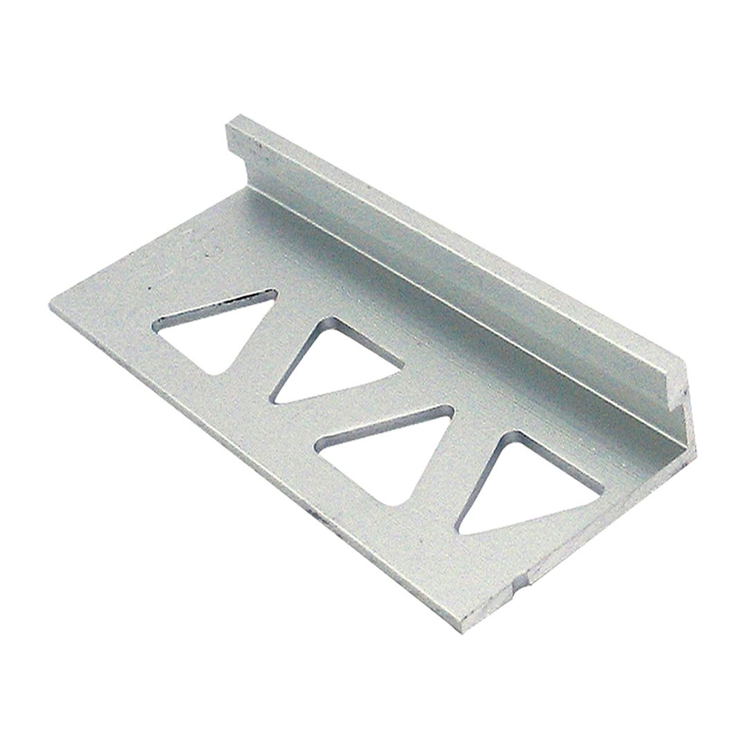 PROVA TILE EDGE Tile Edge, 6 mm, 1/4 in. x 8 ft., Satin Clear Anodized