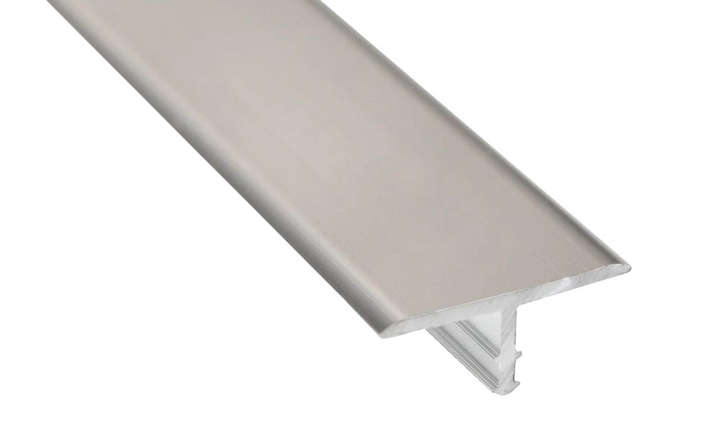 PROVA TILE EDGE  ''T'' Ceramic Mouding, 7/8 in. x 8 ft., Satin Clear Anodized