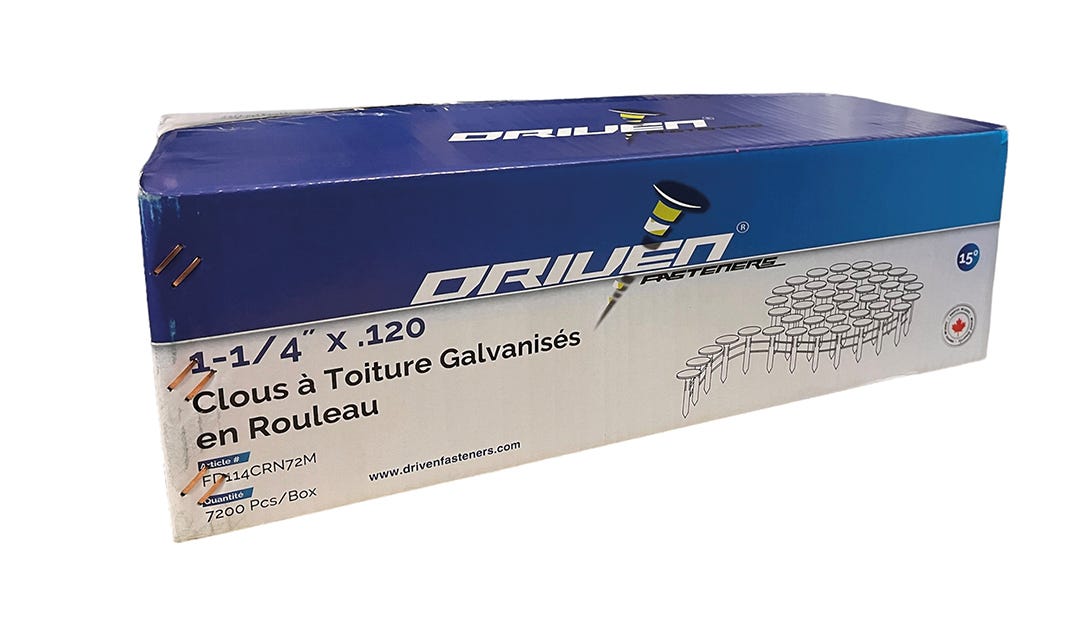 Coil Roofing Nails, 1-1/4 in., 7200/box