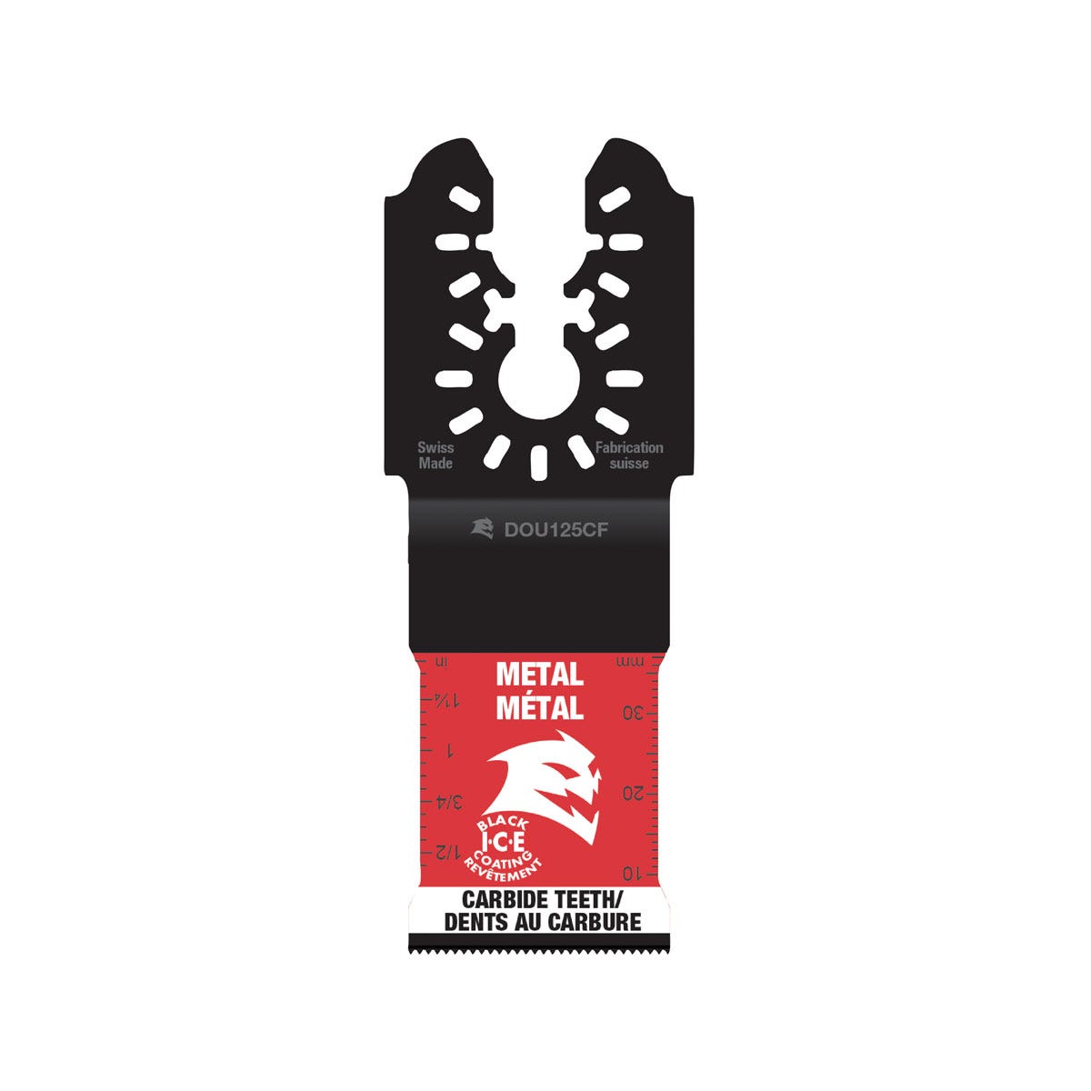 1-1/4-in. Universal Fit Carbide Oscillating Blade for Metal 3.75-in. X 6.5-in. X 0.5-in., Black & Red