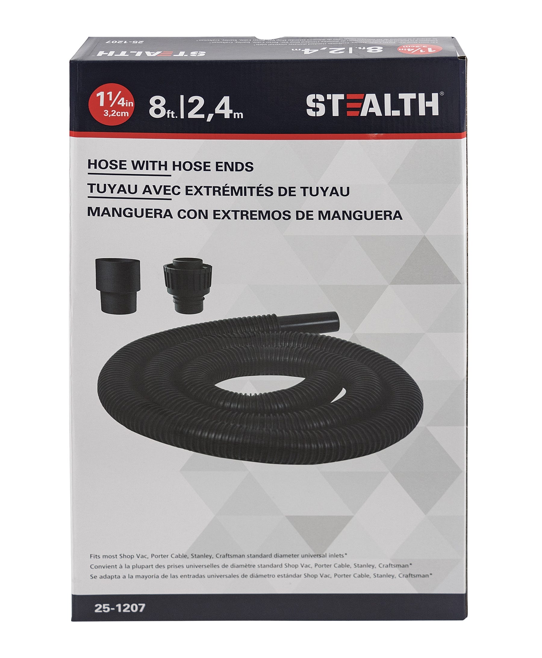 Vacuum Hose with 2 Ends, 1-1/4 in. x 8 ft.