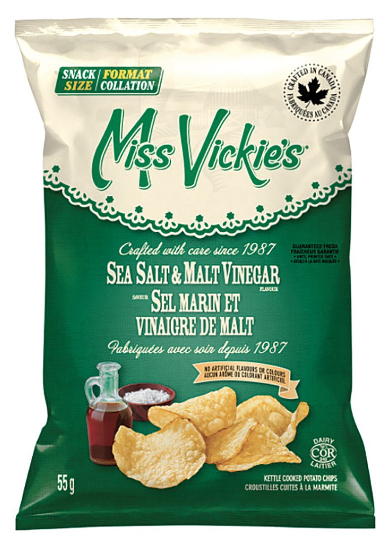 MISS VICKIE'S Kettle Cooked Chips Sea Salt & Malt Vinegar Flavor, 55 g
