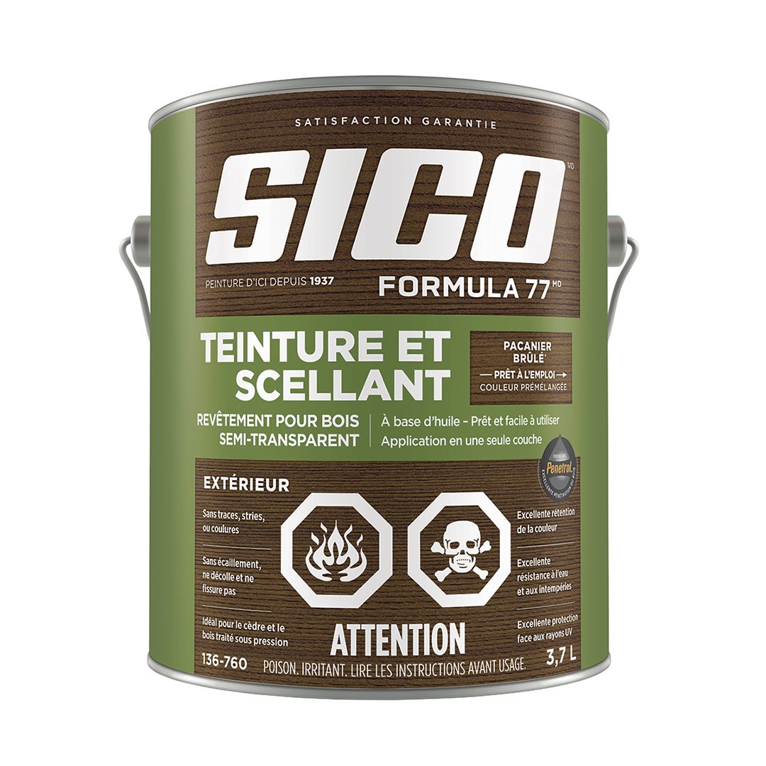 SICO Stain and Sealer, Semi-Transparent Exterior Wood Finish, Ash Pecan