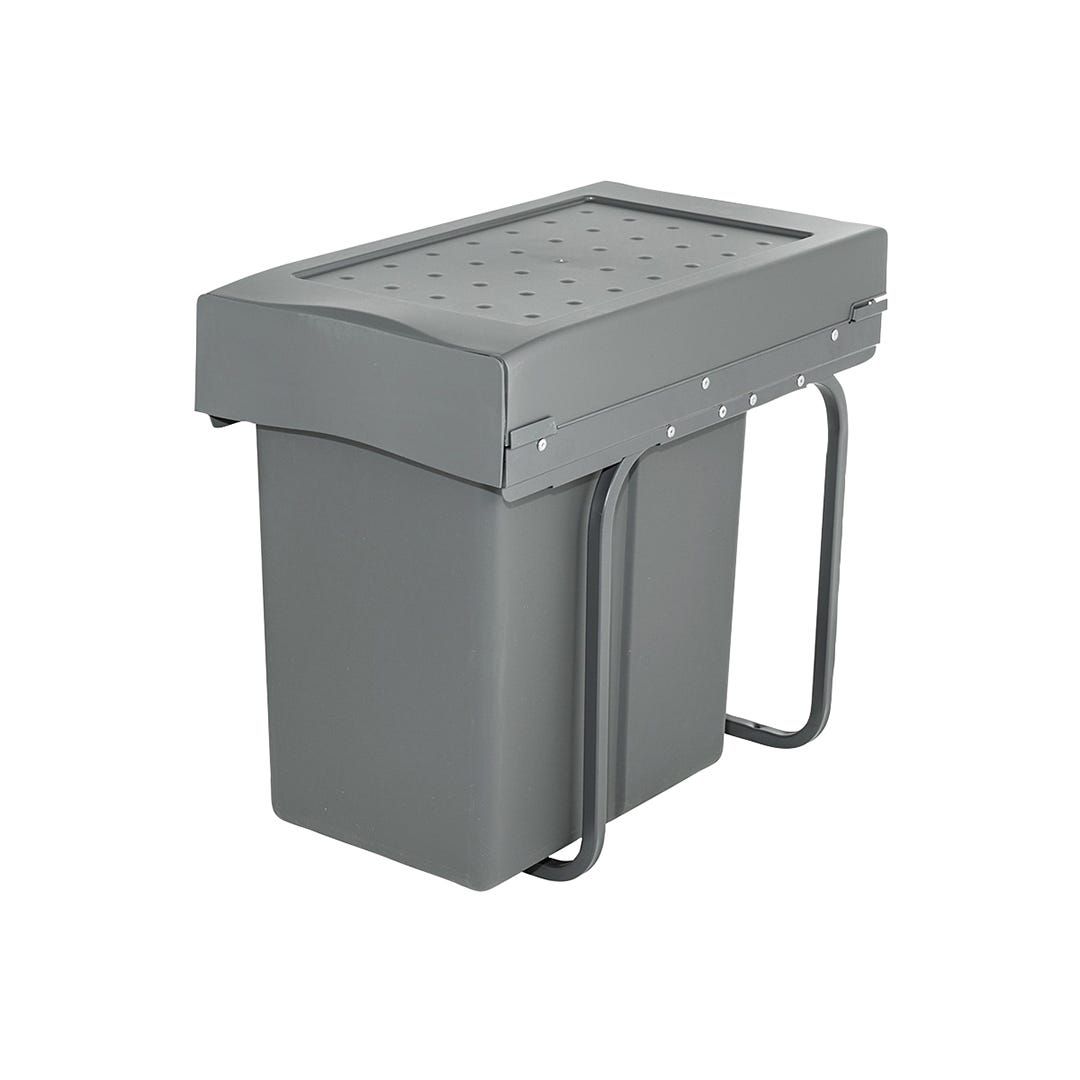 Under-Sink Sliding Trash Bin with Soft-Closing, 20 L, Graphite