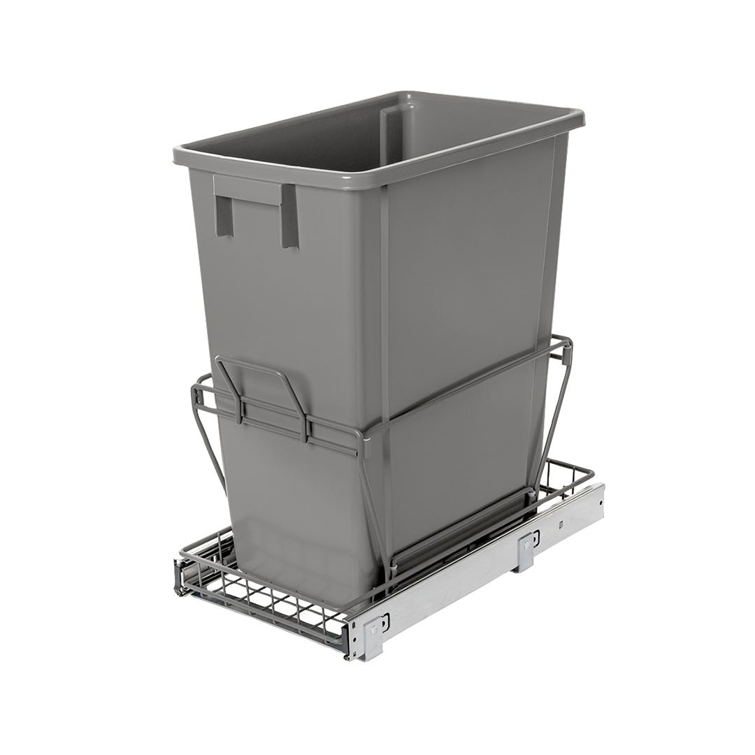 Under-Sink Sliding Trash Bin with Soft-Closing, 35 L, Graphite