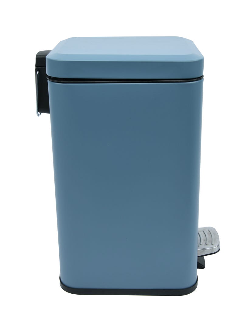 Square Stainless Steel Waste Bins with Pedal, Blue, 12 L