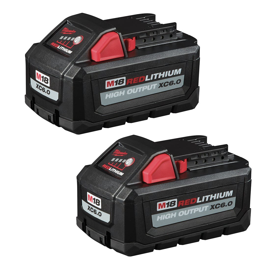 M18 REDLITHIUM HIGH OUTPUT Lithium-Ion Battery, 6Ah, 2/Pack