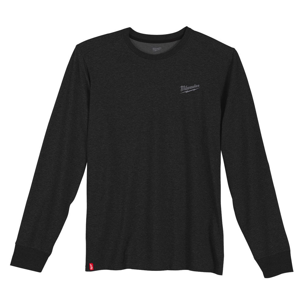 Work T-shirt MILWAUKEE, Long Sleeve, Black, M