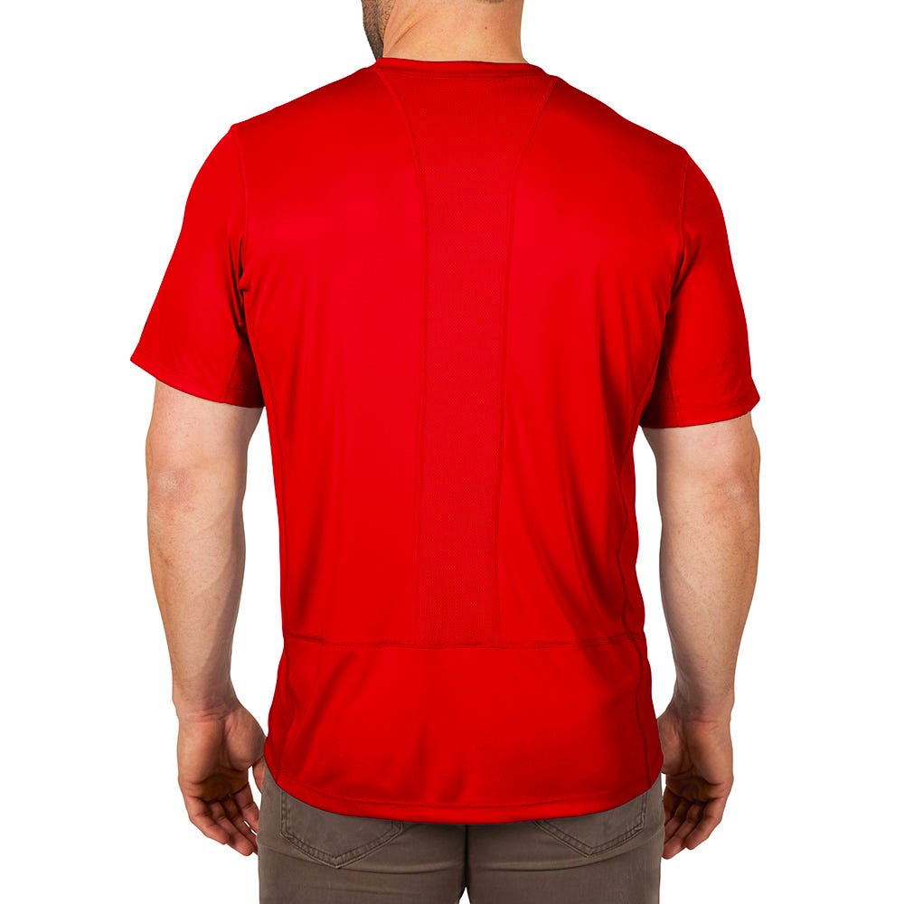 Performance Shirt MILWAUKEE, Short Sleeve, Red, L