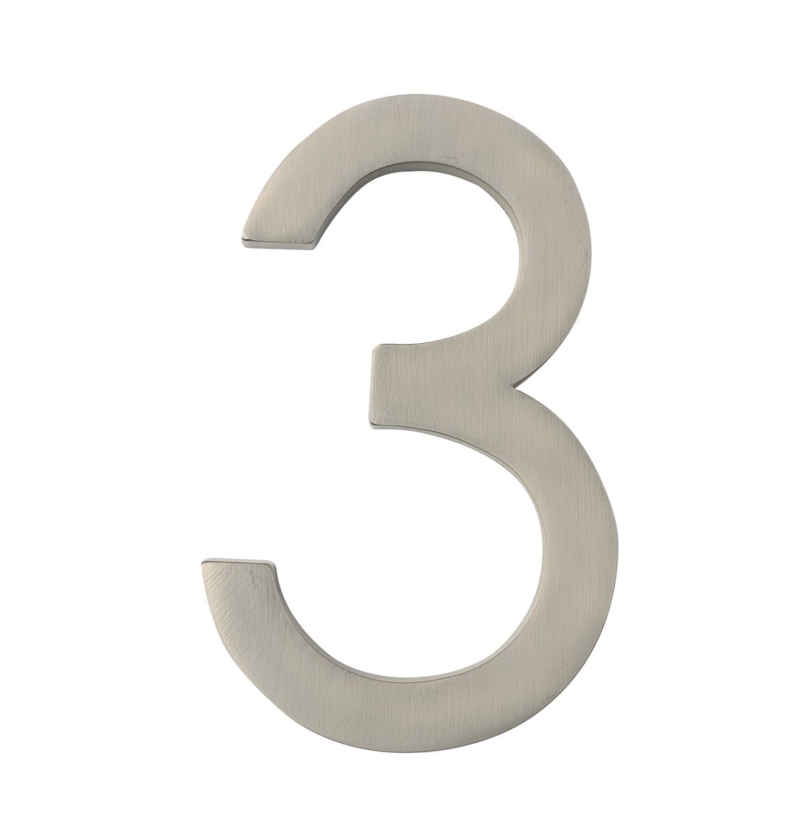 #3 DESIGNER 5 in. House Number, Satin Nickel