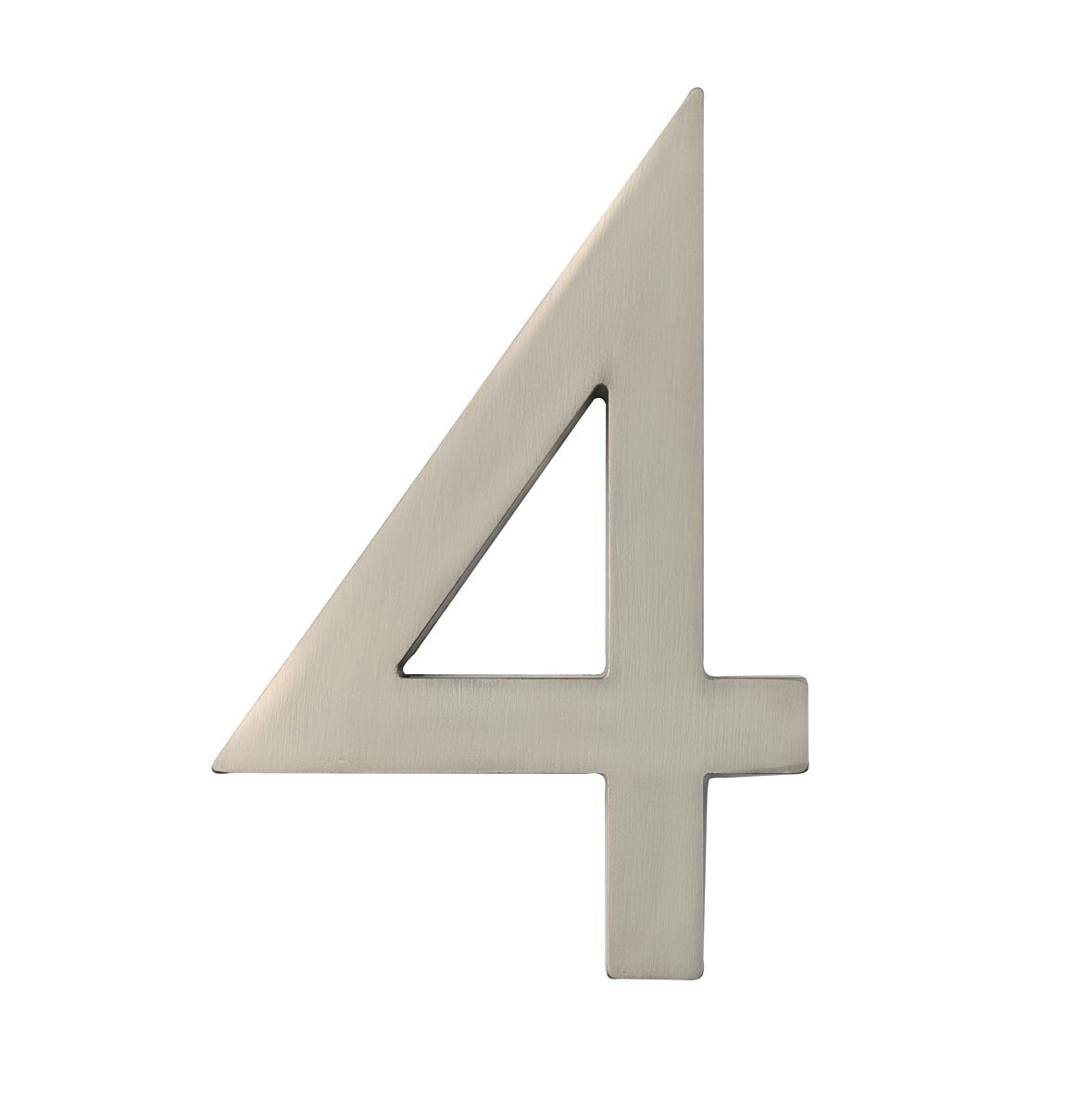 #4 DESIGNER 5 in. House Number, Satin Nickel